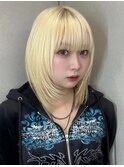 k01レイヤーカット抜きっぱなしダブルブリーチカラー
