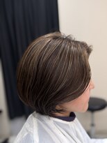 アース 上本町店(HAIR&MAKE EARTH)&nbsp;40代50代◎白髪ぼかしハイライト×小顔ひし形ボブ