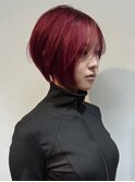 ボブ、ショートボブ、ボルドーヘアー