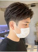 メンズカットフェザーパーマ刈り上げセンターパート