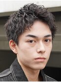 大阪梅田メンズパーマルーズショートアクティブショートツイスパ