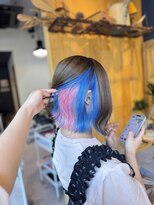 リノショアーズ 日本大通り店(RINOSHORES)&nbsp;ボブ×インナーピンクブルーカラー