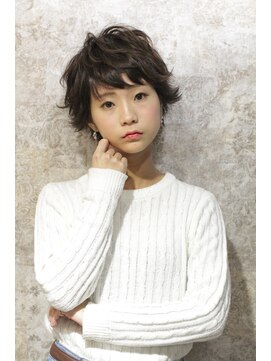 ティエラプラス(Tierra+) クセ毛風パーマベビーショート ナチュラル黒髪暗髪