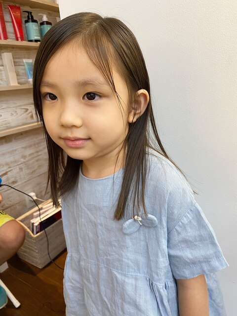 伸ばしディアム　キッズカット　女の子　キッズヘア　二子玉川