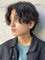 波巻きスパイラルパーマツイストスパイラルツーブロック