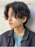 波巻きスパイラルパーマツイストスパイラルツーブロック