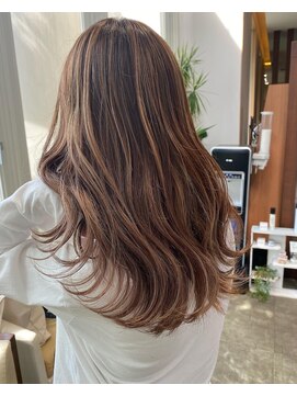 ヘアドレッシング インプローブ 前橋(hair dressing improve) ショコラカラーハイトーン透明感グレージュ極細ハイライト