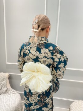 ネオリーブギンザ 銀座店(Neolive GINZA) 兵児帯でお花アレンジ【銀座】鶴岡