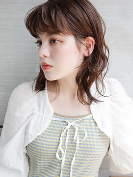 レクタ(RECTA) アッシュベージュオリーブアッシュフルバング切りっぱなしボブ