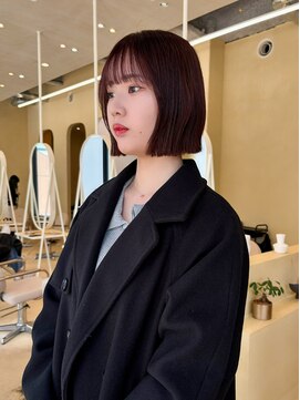 スニュウ(snuw) 【snuw_hotaru】レッドカラーワインレッドボブ