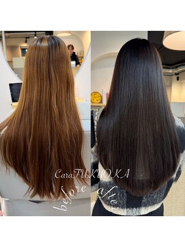 カラ フクオカ(Cara FUKUOKA) ショコラブラウン《★髪質改善うる艶水素カラー＋カット★》