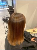 ブリーチ毛メテオストレート