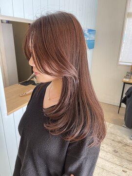 ブルー(BLUE) ロングレイヤー+ラベンダーアッシュ