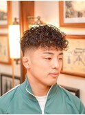 メンズショートスタイルプードルパーマ爽やかメンズショート