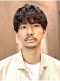 ツーブロック　ダウンバング　スパイラルパーマ　ベリーショート