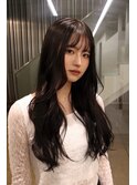 韓国風ダークブラウンレイヤーロング