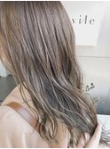 オリーブベージュ×セミロング
