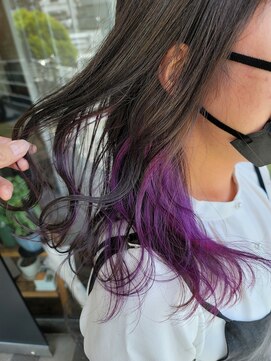 ベレッタ 楠葉店(veretta.) インナーカラーインナー×ピンクヴァイオレット　　　丸木 崇史