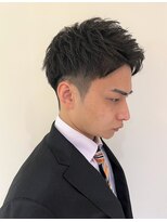 フリーク バーバーショップ 都島店(FREAK BARBER SHOP)&nbsp;アップバングソフトツーブロック黒髪束感ショート