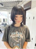 黒髪でもかわいい◎ウルフカット
