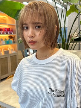 サンク 原宿 表参道(cinq) ダメージレスなブリーチカラーで作るベージュカラー