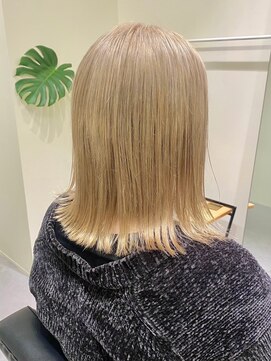 フイ(HUI) 透明感カラー★ダブルカラーブリーチミルクティーベージュ