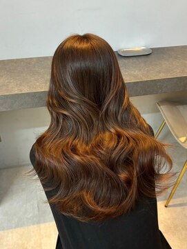 オズ 安積店(OZ) ミニウルフチェリーブラウンホワイトグレージュフェザーパーマ