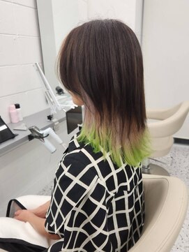 エニフォーイーストハム(Eni for eastham) エンドカラー/黄緑×ミルクティーベージュ