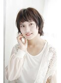 ダークブラウン/ゆるふわパーマ/レイヤーショート[横浜]