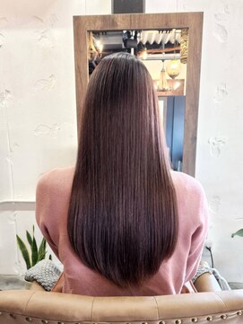 ベレッタ 枚方店(veretta.) ピンクブラウン/縮毛矯正/透明感カラー/サラツヤストレート/小顔