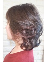 松本平太郎美容室 国立店 コンサバセミディレイヤー×イノアカラー×イヤリングカラー