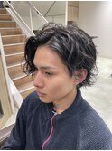 三軒茶屋_メンズパーマ_スパイラルパーマ_縦落ち_20代_30代_黒髪