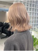 渋谷ブリーチカラータッセルボブ顔周りレイヤー切りっぱなしボブ