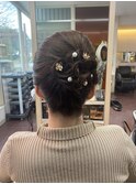 夜会巻きヘアアレンジ