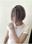 ショートボブ ラベンダーベージュ バレイヤージュ ケアブリーチ