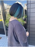 【和歌山美容室】ダブルカラー+エメラルドブルー