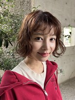 メゾンアクア 表参道(Maison ACQUA) +小顔ミディアムパーマミディアムデジタルパーマボブパーマ黒髪