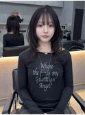 小顔効果ミディアムハッシュレイヤー