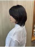 ウルフレイヤー×ワンカールニュアンスパーマ　五十嵐