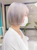 プラチナベージュにトレンドマッシュボブ☆