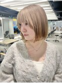 ミルクティーカラー+ボブカット
