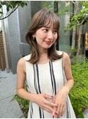 切りっぱなしボブエアリーロング美髪ピンクブラウン