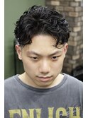 ラルフバック　オールバックパーマ　メンズパーマ　ビジネスマン