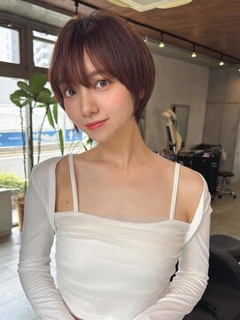 ナチュラルボブ前髪ありイメチェン20代30代40代ショートボブ