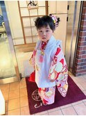七五三★3歳被布着付け、ヘアーメイク