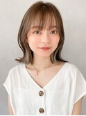 ダークパープルミルクブラウンイヤリングカラーボブa