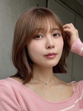 アビー 福岡天神(ABBEY) ミディアムヘアレイヤーカット前髪カット髪質改善トリートメント