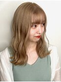 波ウェーブ透明感ベージュダブルカラー