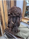ハーフアップ 結婚式ヘア ヘアセット