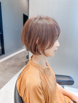 ハルキミナト ジャパン ヨコハマ(HARUKI MINATO japan YOKOHAMA) レイヤー丸みショート20代30代40代50代オリーブグレージュ